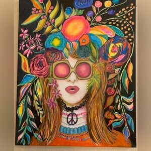 Hand painted acrylic artwork.